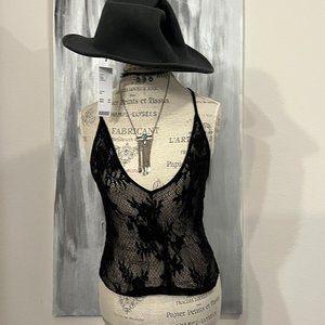 Free People Sweet Secrets Tank Black Lace